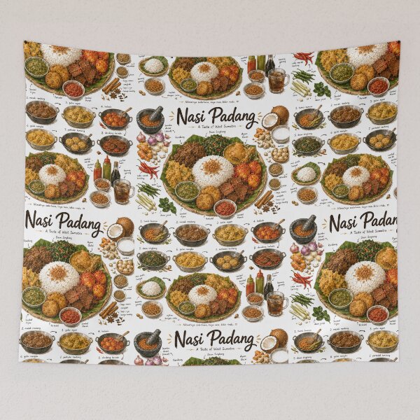Item preview, Nasi Padang Recipe Shirt – Hand-Drawn Italian Pasta Cooking Diagram Tee, Minimalist Food Illustration designed and sold by fishnsteve.