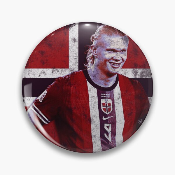 Item preview, Erling Haaland Norway National Team Vintage Striker Art designed and sold by Seven Design.