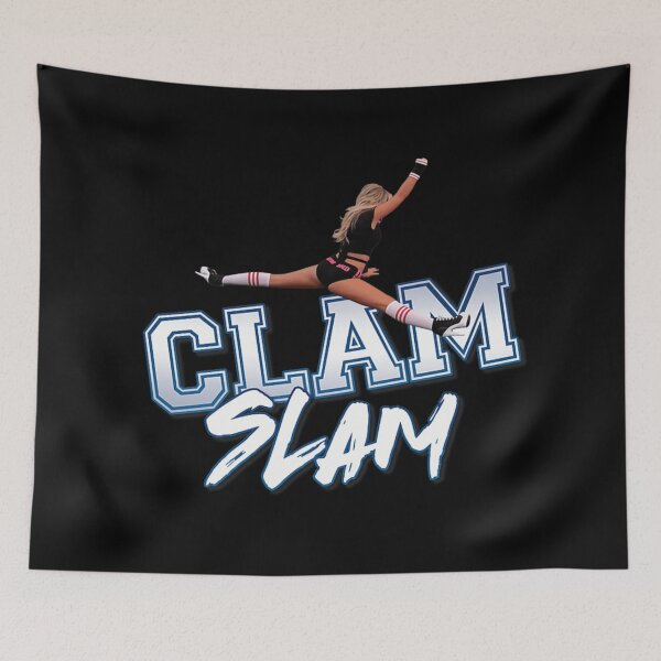 Item preview, Clam Slam Funny Cheerleader Gymnastics Split Varsity Typography Sport Design designed and sold by Phil Ben.