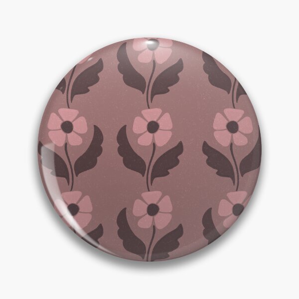 Item preview, Large Retro Dusty Mauve Floral Scandinavian Folk Botanical Pattern designed and sold by DColourMuse.