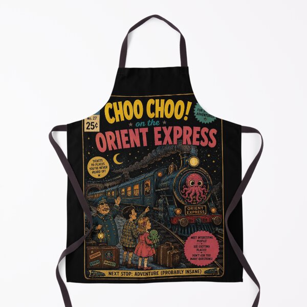 Item preview, Choo Choo! On the Orient Express – Vintage Cosmic Horror Children's Book Illustration designed and sold by obstinator.