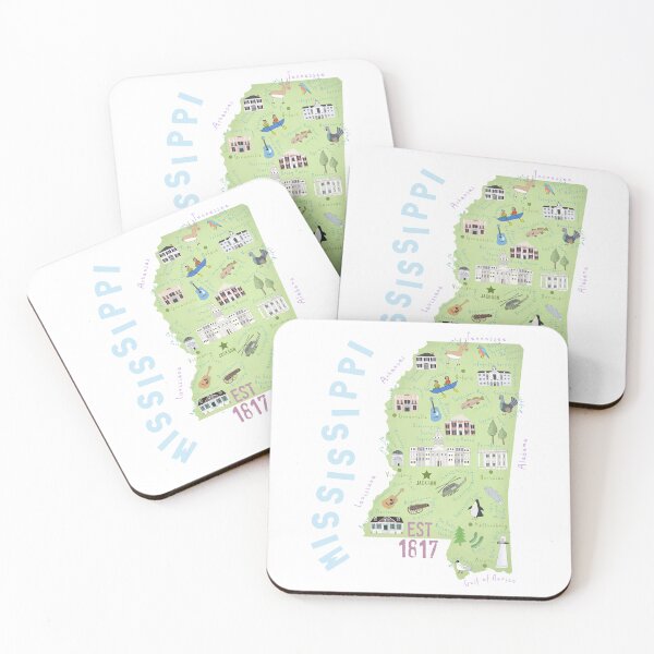 Item preview, Mississippi, United States Illustrated Map By Carla Daly designed and sold by Carla Daly.