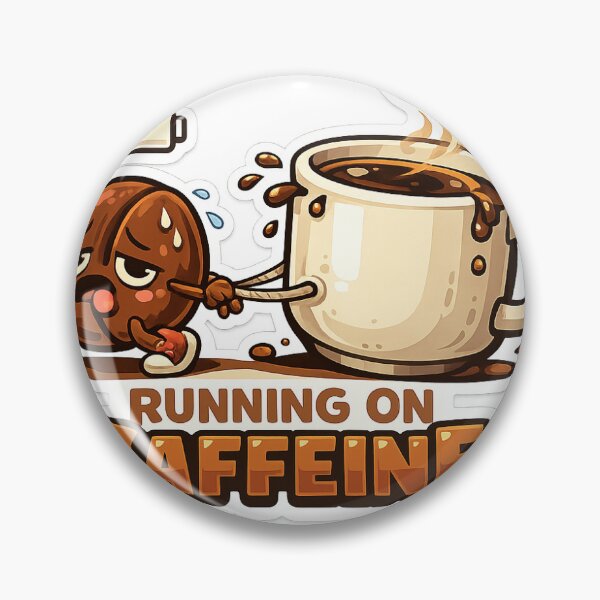 Item preview, Running On Caffeeine Funny Sticker designed and sold by BrainBuckets.
