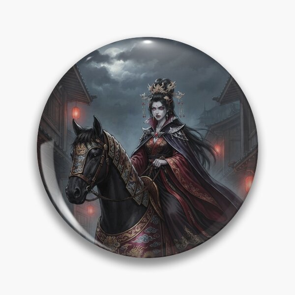 Item preview, Night Empress on Warhorse | Gothic Chinese Vampire Queen | Dark Fantasy Equestrian Art designed and sold by 303 Visionary Prints .