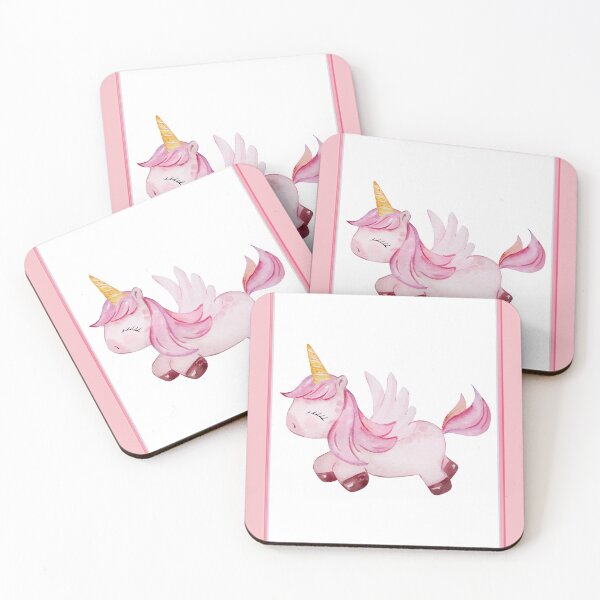Item preview, Cute Flying Unicorn in Pink Frame designed and sold by TeeGeeTees.