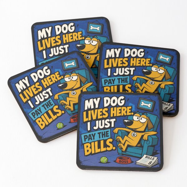 Item preview, My Dog Lives Here I Just Pay the Bills Funny Dog Lover Cartoon Shirt designed and sold by PH Creator Studio.