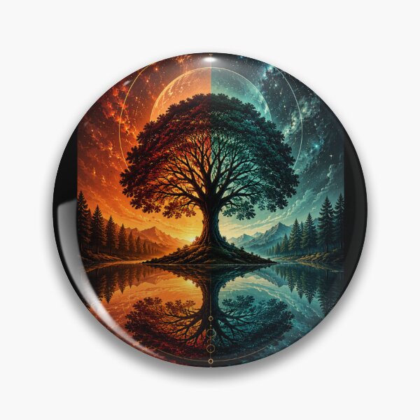 Item preview, Celestial Tree Reflection Cosmic Fantasy Landscape designed and sold by Moizento.