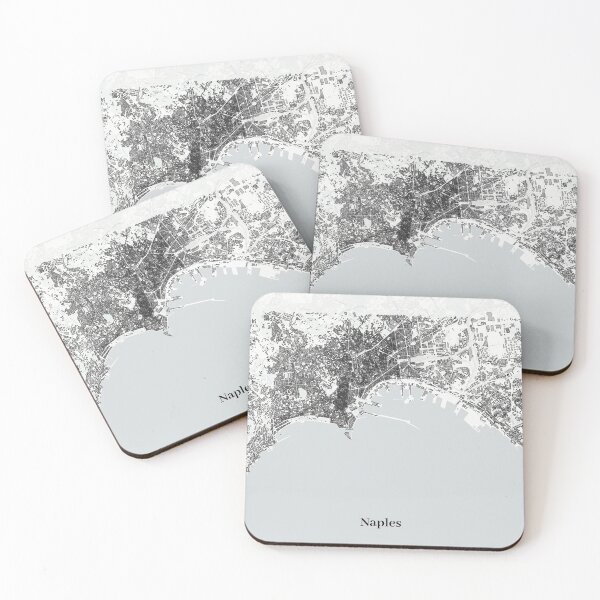 Item preview, Black and White Naples Map designed and sold by design2xstudio.