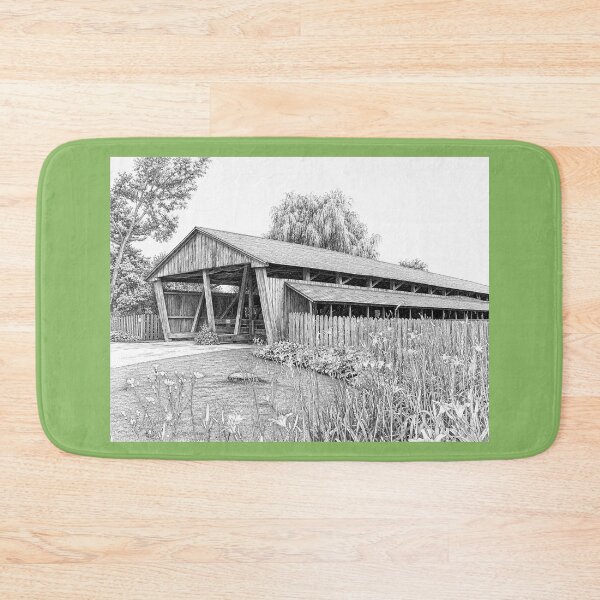 Item preview, Graphene sketch of Shelburne Farm Museum Covered Bridge designed and sold by gotucoveredart.