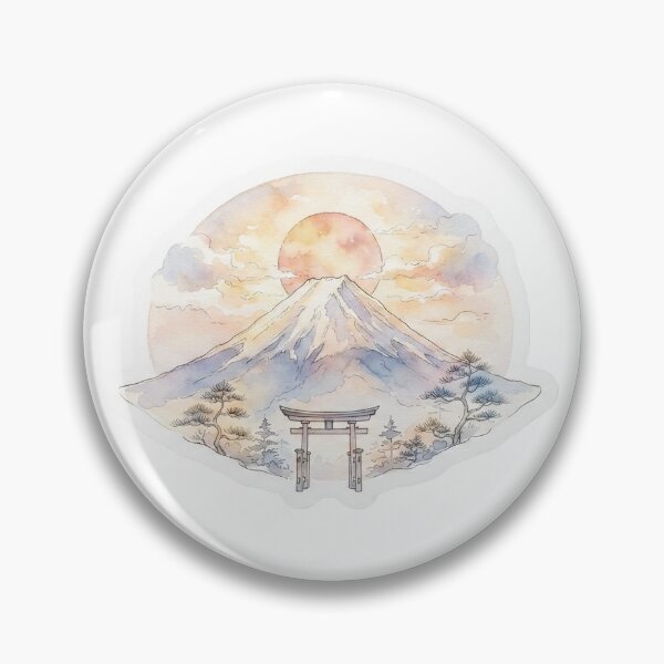Item preview, Sunrise Over Mount Fuji Watercolor art designed and sold by L-an.