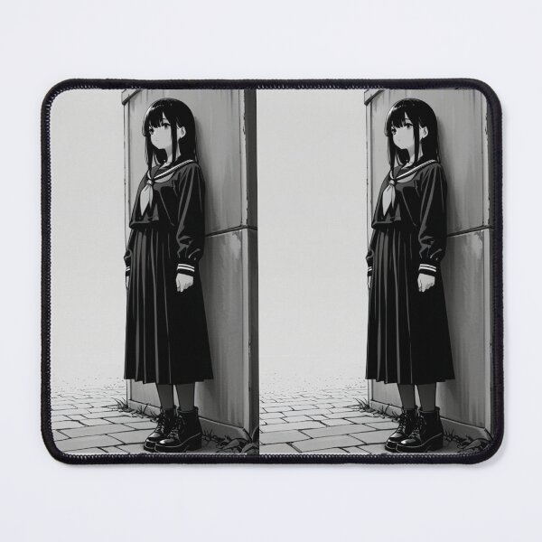 Item preview, Art - Manga Character, Solitary Daydream in Black and White designed and sold by AnimeShin.