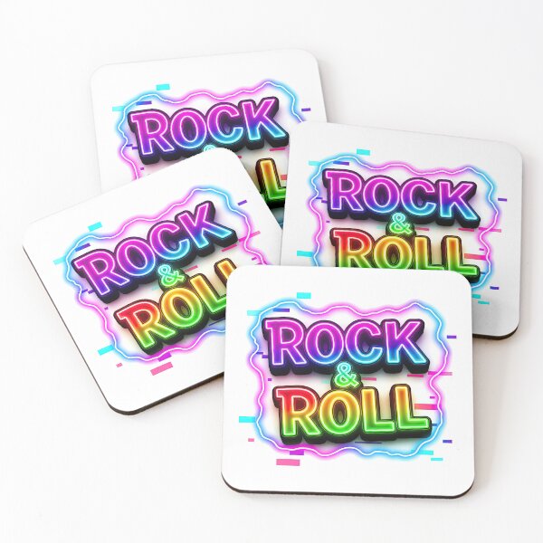 Item preview, Rock And Roll Neon Glitch Cyberpunk Retro Typography designed and sold by DigitalArtx-com.