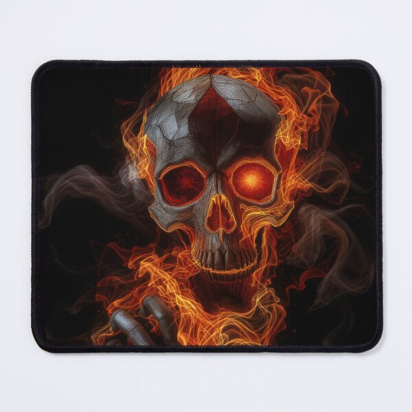 Item preview, Creepy Scary Surreal Flaming Skull Halloween designed and sold by GaffaDesigns.
