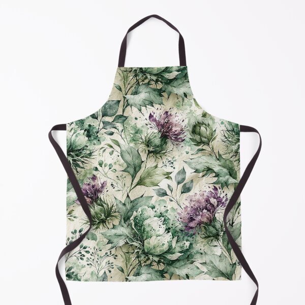 Item preview, Scottish Highlands Purple Thistle Watercolor Botanical Pattern designed and sold by Nine Lives Studio.