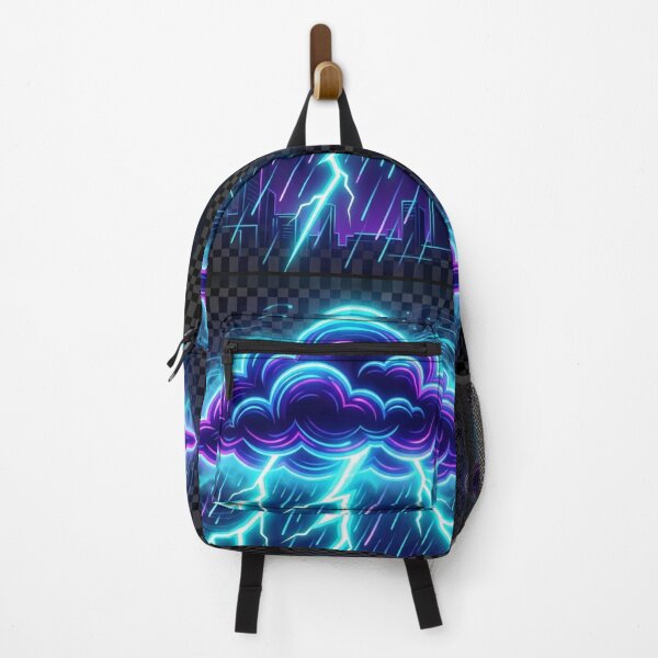 Item preview, Neon Storm Cloud Lightning City Skyline Art designed and sold by alalame.