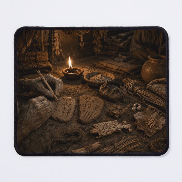 Item preview, Ancient Clay Tablet Fantasy Art Print | Archaeological Relic Wall Art designed and sold by Element Horizon Studio.