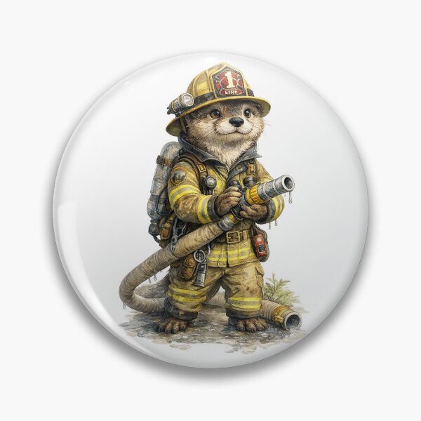 Item preview, Cute Otter Firefighter with Fire Hose designed and sold by photoparadise22.