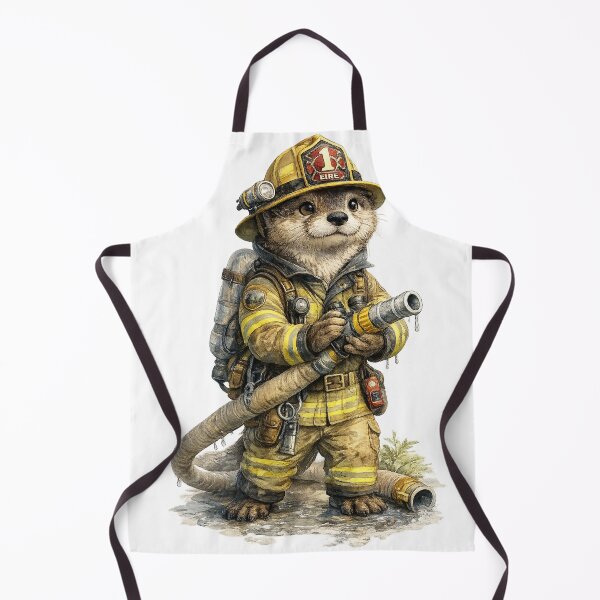 Item preview, Cute Otter Firefighter with Fire Hose designed and sold by photoparadise22.