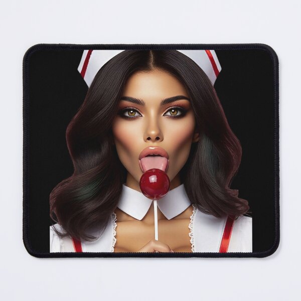 Item preview, Brunette Nurse Licking Lollipop designed and sold by Voodoo Store Paranormal Collections.