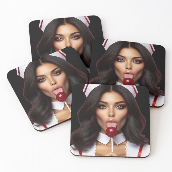 Item preview, Brunette Nurse Licking Lollipop designed and sold by Voodoo Store Paranormal Collections.