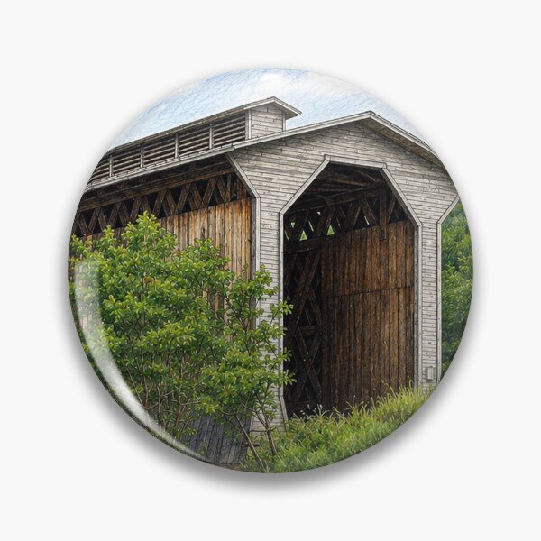 Item preview, Fisher Rail Road Covered Bridge in July designed and sold by gotucoveredart.