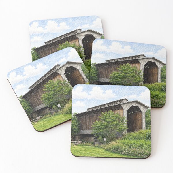 Item preview, Fisher Rail Road Covered Bridge in July designed and sold by gotucoveredart.