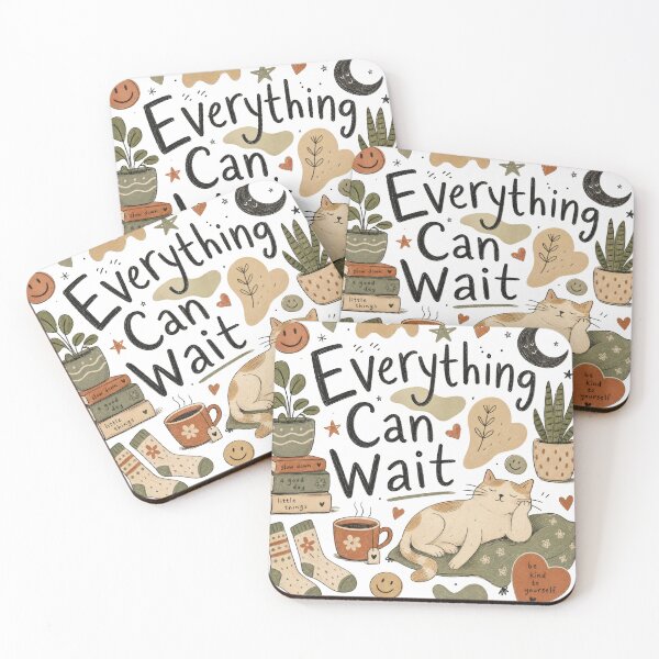 Item preview, Everything Can Wait | Coffee First Funny Relaxed Typography T-Shirt designed and sold by rushaib.