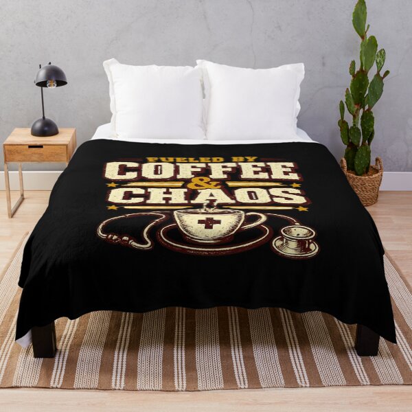 Item preview, Funny Nurse Shirt Fueled by Coffee and Chaos Night Shift Nurse Gift Women RN Nursing designed and sold by EvergreenThread.