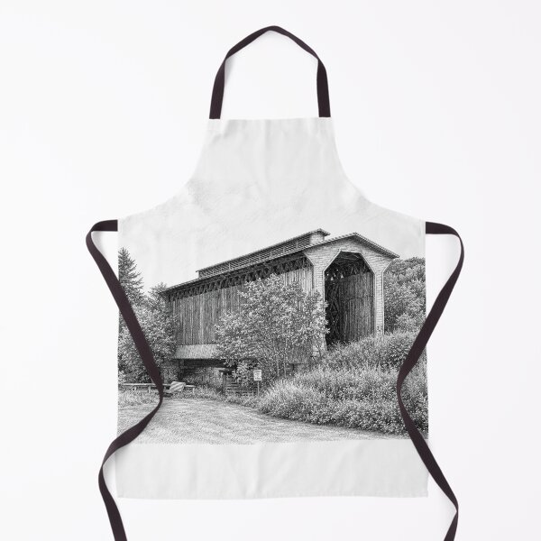 Item preview, Graphene sketch of Fisher Rail Road Covered Bridge designed and sold by gotucoveredart.