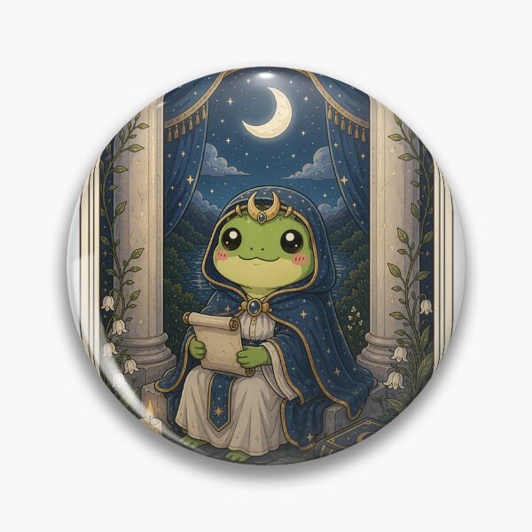 Item preview, The High Priestess - Tarotoads! by Everbright Studios - Cute Tarot Card Frog Art designed and sold by Toadally Tarot.