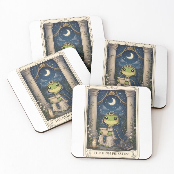 Item preview, The High Priestess - Tarotoads! by Everbright Studios - Cute Tarot Card Frog Art designed and sold by Toadally Tarot.