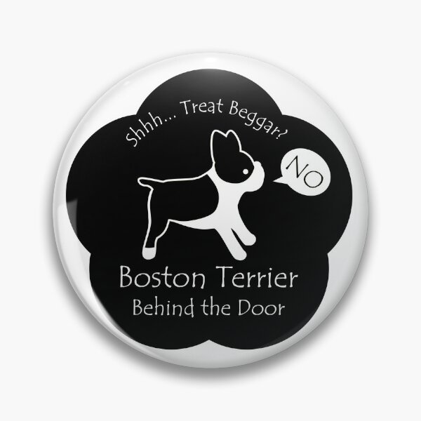Item preview, Funny Boston Terrier Treat Beggar Behind the Door Black Base designed and sold by Na7nasColorShop.