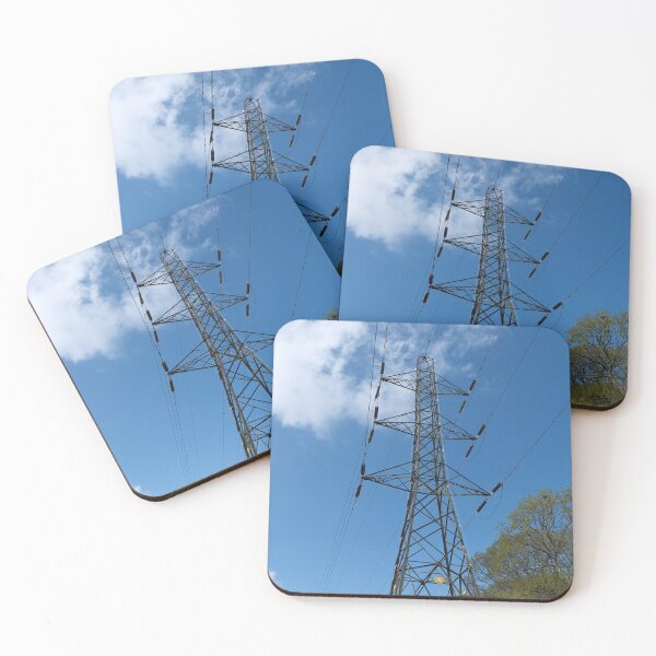 Item preview, Blue Sky High Voltage Electricity Pylon Photography designed and sold by pinkal.