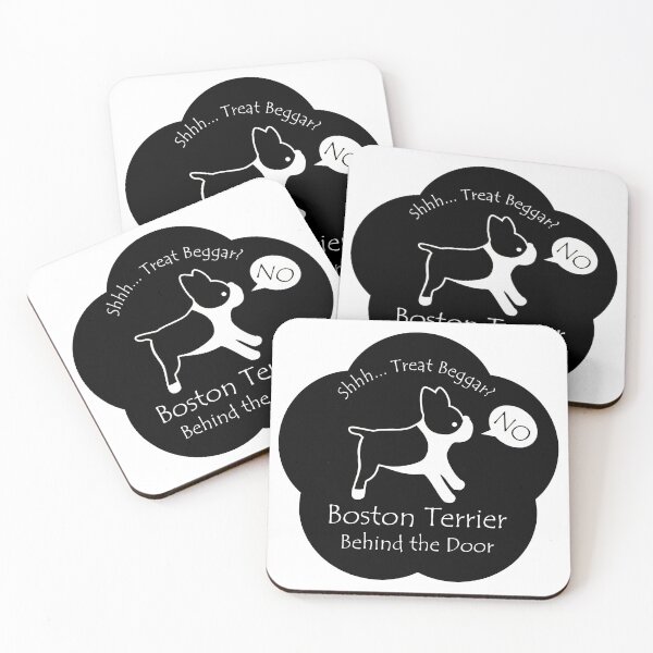 Item preview, Funny Boston Terrier Treat Beggar Behind the Door Black Base designed and sold by Na7nasColorShop.