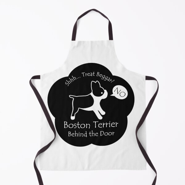 Item preview, Funny Boston Terrier Treat Beggar Behind the Door Black Base designed and sold by Na7nasColorShop.