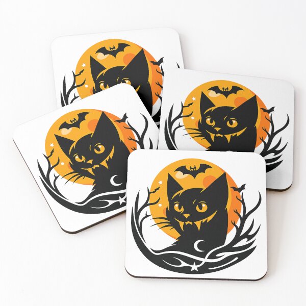 Item preview, Cute Black Cat Halloween Moon Spooky Vintage Design designed and sold by Antony004.