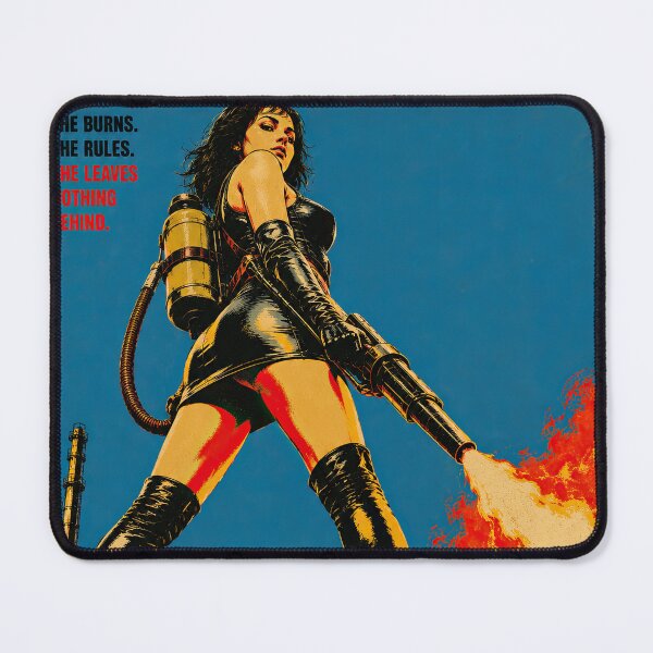 Item preview, Flamethrower Mistress – Vintage Exploitation Action Movie Poster designed and sold by obstinator.