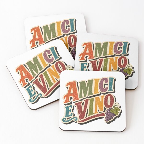 Item preview, Amici E Vino - Retro Italian Lettering designed and sold by VisualArtsOasis.