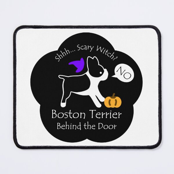 Item preview, Funny Boston Terrier Scary Witch Behind the Door Black Base designed and sold by Na7nasColorShop.