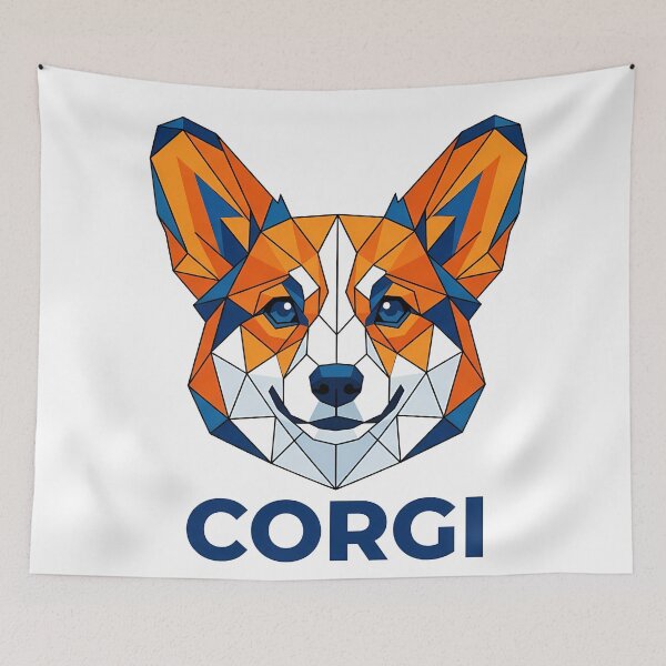 Item preview, Geometric Corgi Face Low Poly Shirt, Modern Corgi Art Design Tee, Unique Corgi Gift for Dog Lovers and Art Fans designed and sold by Wearable Canvas...