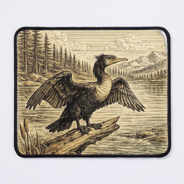 Item preview, Double-crested Cormorant River Perch designed and sold by KrungiT Design .