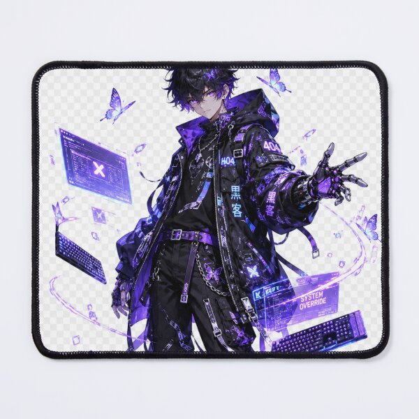 Item preview, Cyber Hacker Boy Neon Purple Anime Tech Aesthetic designed and sold by Sticleg.
