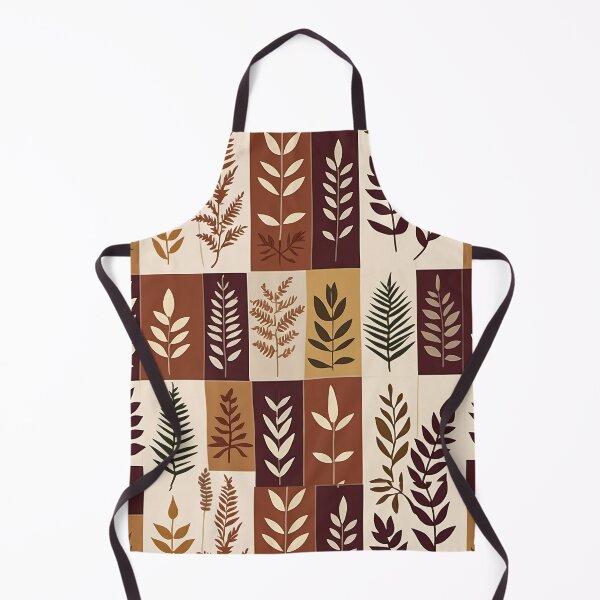 Item preview, Botanical Leaf Grid — Autumn Fern & Foliage Silhouette Pattern designed and sold by Lily-and-Lyle.
