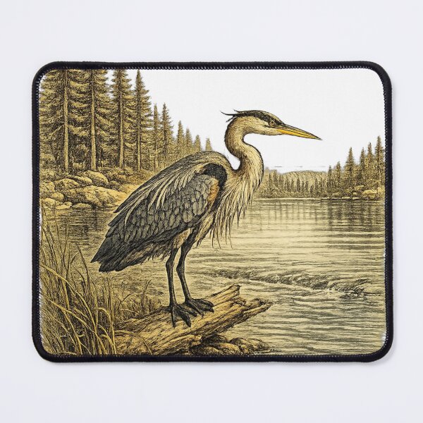 Item preview, Great Blue Heron River Guardian designed and sold by KrungiT Design .