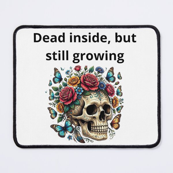 Item preview, Dead Inside Still Growing - Colorful Butterfly Floral Skull designed and sold by AcosDesign.