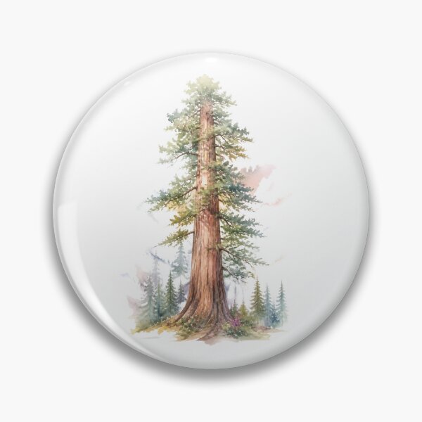 Item preview, Sequoia tree watercolor designed and sold by uunaa.