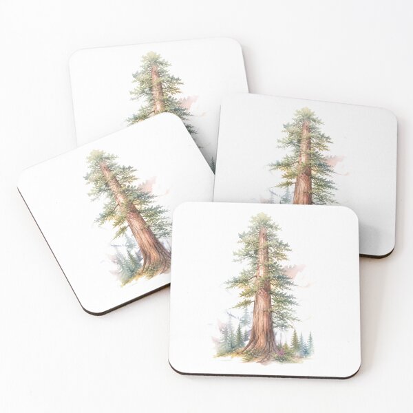 Item preview, Sequoia tree watercolor designed and sold by uunaa.