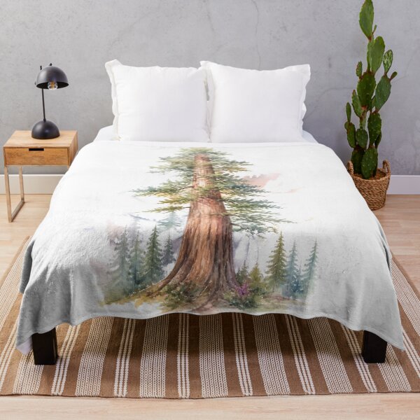 Item preview, Sequoia tree watercolor designed and sold by uunaa.