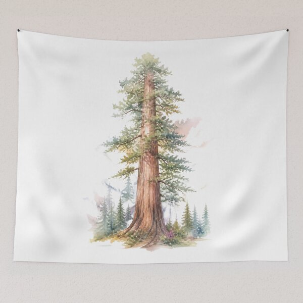 Item preview, Sequoia tree watercolor designed and sold by uunaa.