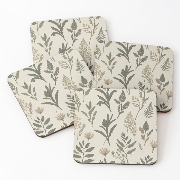 Item preview, Botanical Fern & Wildflower Pattern — Neutral Cream Nature Print designed and sold by Lily-and-Lyle.